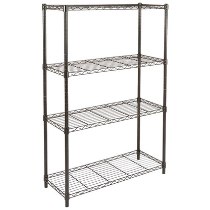 Amazon Basics 4-Shelf Adjustable Heavy Duty Steel Wire Rack Storage Shelving, Sturdy Garage Shelving, 350 lbs Capacity Per Shelf, Easy No-Tool Assembly, 36" x 14" x 54", Black