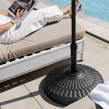 wikiwiki 90 Lbs HDPE Round Patio Umbrella Base, Weighted Umbrella Stands Fits 1.5-1.9in Poles for Garden, Lawn, Deck, Backyard & Pool, Black
