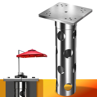 4smile In-ground umbrella base, stainless steel - In-ground umbrella holder, lifelong quality - Umbrella stand outdoor base, load capacity up to 2,200 lbs