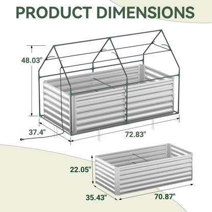 Raised Garden Bed with Self-Watering System, 6x3x2 ft Elevated Planter Boxes Outdoor with PE Cover, Galvanized Raised Beds for Gardening,Vegetables,Flowers, Backyard, Patio
