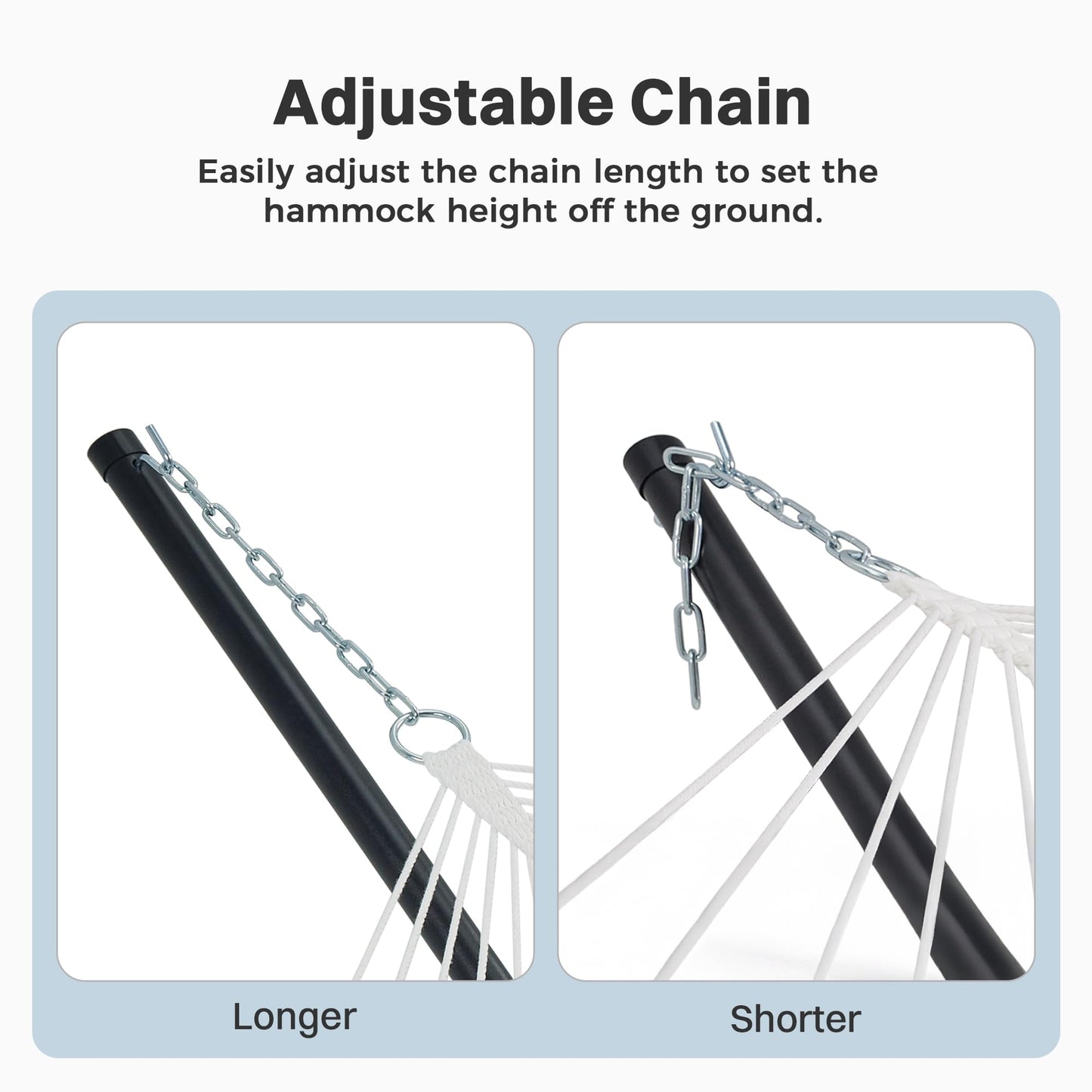 SUPERJARE Hammock with Stand, 2 Person Heavy Duty Hammock with Padded Cotton, Detachable Pillow & Strong Curved-Bar & Portable Carrying Bag, Perfect for Outdoor & Indoor - Dark Cyan