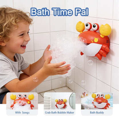 Crab Bubble Bath Maker for The Bathtub, Automatic Bath Toy Blows Bubbles & Plays Children’s Songs, Bathtub Toys As Birthday Gift for Boys Girls (Blue)