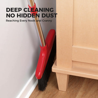 Handy Broom, Indoor/Outdoor Brooms, Duty Kitchen Broom, for Home Garage Kitchen Office Courtyard Lobby Patio Lawn Concrete (1, Red)
