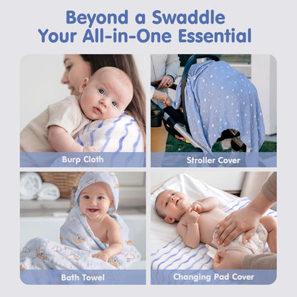 hahaland Baby Books and Bamboo Muslin Swaddle Blankets - Baby Boy Gifts Newborn Essentails