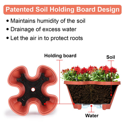 GameXcel Vertical Planter Tower - 5 Tier Stackable Garden Planters with Wheels and Tools Plant Pots for Strawberry Herb Flower and Vegetable Indoor Outdoor Use Red