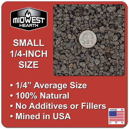 Black Lava Rocks for Plants Natural Horticultural Volcanic Rock (1/4" Size) (Mined in USA) (5-lb Bag)