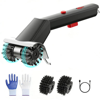 Hitish Cordless Electric Grill Brush for Outdoor - Waterproof BBQ Grill Cleaner with Lights Water Spray - Grill Cleaning Brush for Burnt-On Grease&BBQ Grates, 90 Mins Runtime, 2 Stainless Heads Refill
