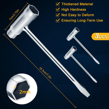 MetVot 3 Pack Chainsaw Wrench 13 by 19 mm 1/2x3/4 Chainsaw Tool Chainsaw Scrench Replacement Combination Screwdriver and Wrench T Wrench Spanner Tool (3)