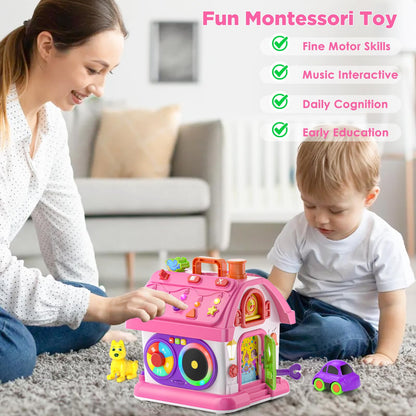 Vahome Musical Montessori Toys for 1 Year Old Girl Gifts, First Birthday Gifts for 1 Year Old Girl, Educational Baby Toy 12-18 Month Toddlers Ages 1-2 (Pink)