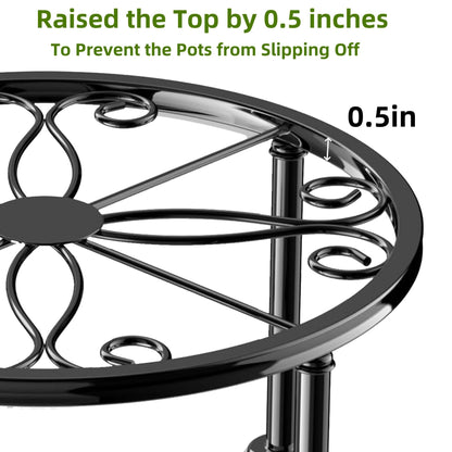 Chejievy 1 Pack Metal Round Plant Stands, Small Flower Pot Stand for Garden Home, Anti-rust Circle Plant holders Display Shelf for Indoor/Outdoor