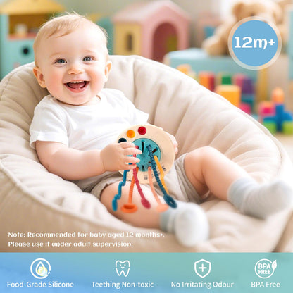 woollywink Baby Toys for 1 Year Old, Montessori Toys Hanging in Stroller, Sensory Toy for Todders 12-18 Months+, UFO Pulling Educational Game for Developing Motor Skills Gift for Boys& Girls