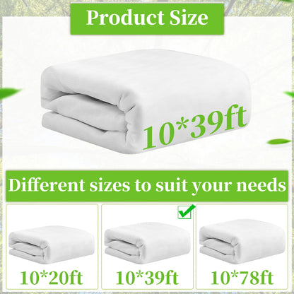 39 x 10 Ft Mosquito Netting for Garden Patio, Breathable Mesh Net for Bird and Insect Protection, Plant Cover for Vegetables, Fruits and Flowers, White 3x12 m