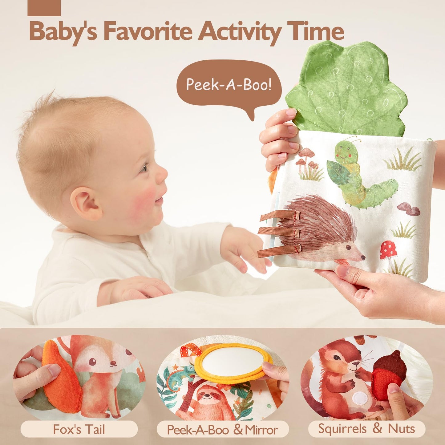 hahaland Baby Books 0-6 Months, Tummy Time Sensory Toys 6 to 12 Month Touch Feel Crinkle Book for Boys Girl 0 3 6 9 12 Month Travel Toys Birthday Gifts Easter Basket Stuffers
