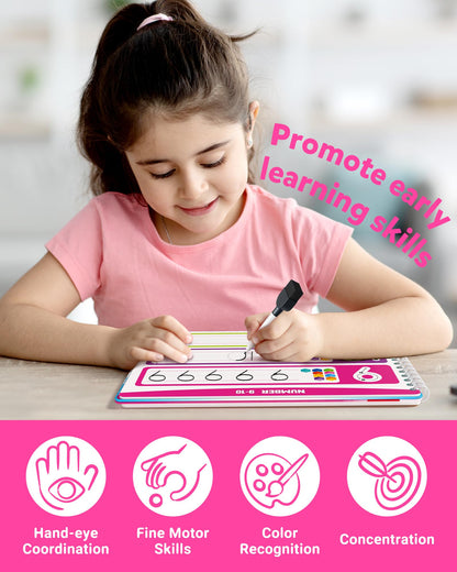 Coogam Montessori Preschool Learning Activities for Toddler Girls Age 3-5, Busy Book with Tracing & Handwriting Practice, Educational Autism Sensory Travel Toys for Girls Birthday Gifts
