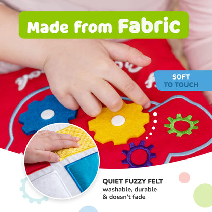deMoca Travel Toys for Toddlers, Quiet Book for Toddlers 1-3, Baby Travel Toys for Airplane Car Rides, Montessori Busy Book for 1 Year Old with All Parts Attached, Felt Activity Pad, No Noise Gift
