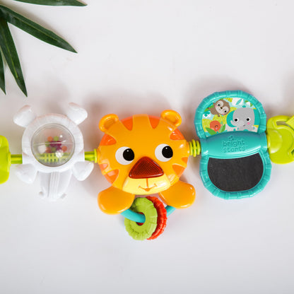 Bright Starts Take Along Musical Carrier Baby Activity Toy Bar, Hanging Car Seat Toy, 4 Fun Melodies, Fine Motor Skill Development Ages Newborn +, Multi-Color
