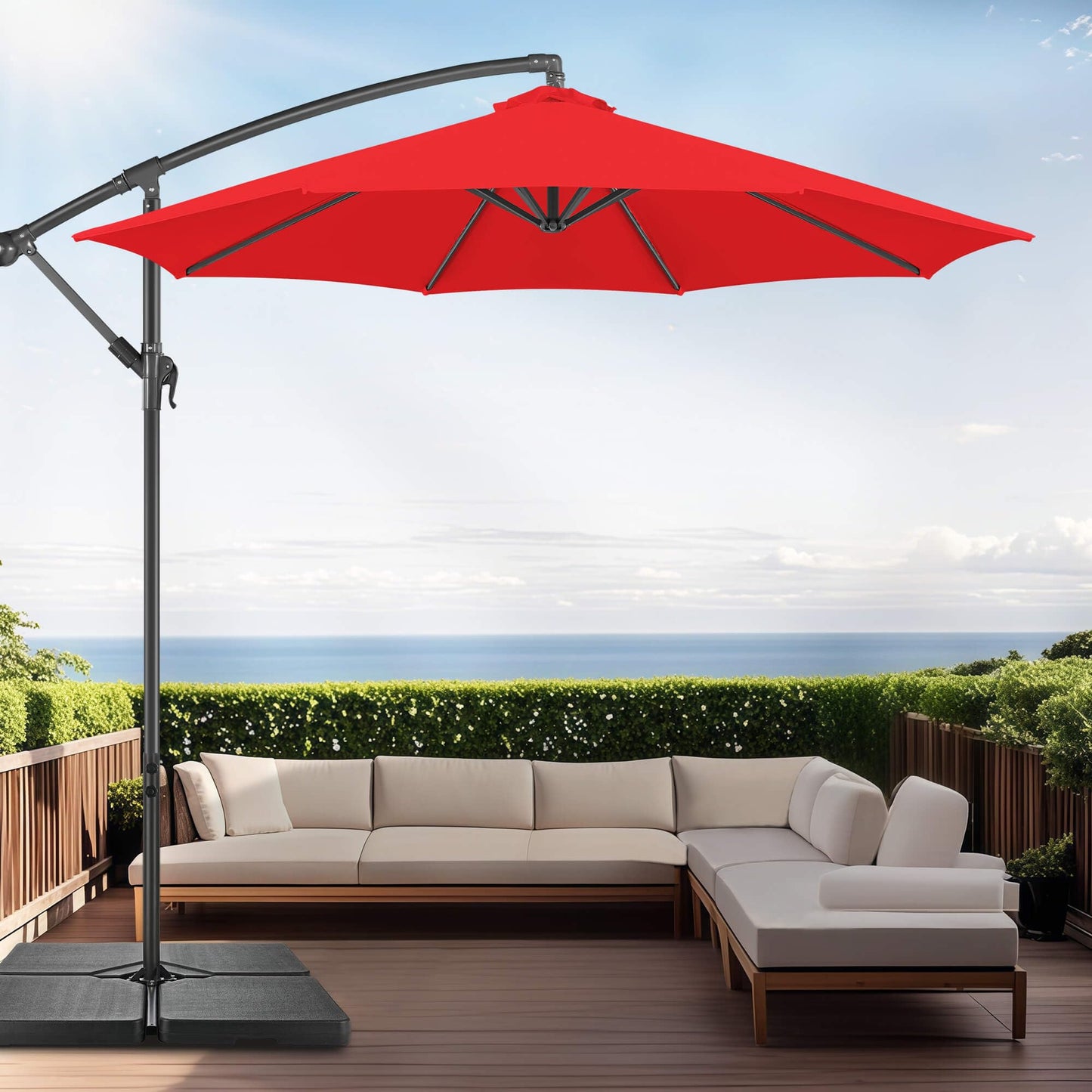 FLAME&SHADE 256lb 4 Pieces Base Stand Weight Set for Outdoor Patio Cantilever Offset Umbrella, Black