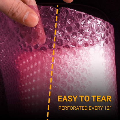 Anti-Static Bubble Cushioning Wrap Roll 2 Pack 3/16" Air Bubble 12 Inch x 72 Feet Total, Perforated Every 12 Inch with 20pcs Fragile Stickers Packing Supplies for Heavy-Duty Moving Shipping