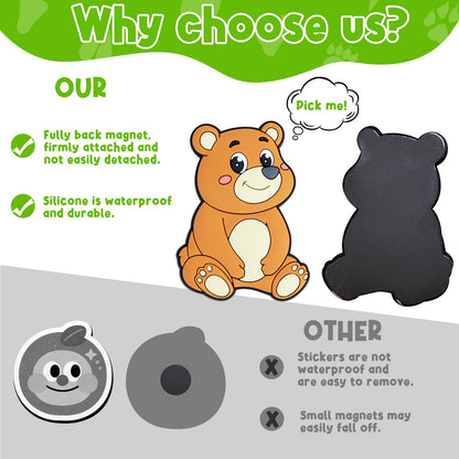 12PCS Fridge Magnets for Toddlers Cute Wild Animals Refrigerator Magnets Large Full Back Magnetic Animal Decorative Fridge Magnets Funny Rubber Magnetic Gift for Refrigerator Whiteboard Cruise Door