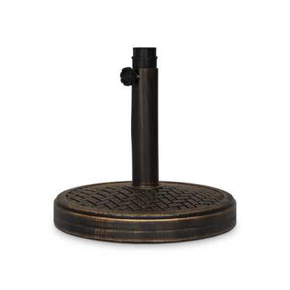 Backyard Expressions 26.5 Lb Umbrella Stand, Patio Umbrella Base, 15 in Diameter, Bronze