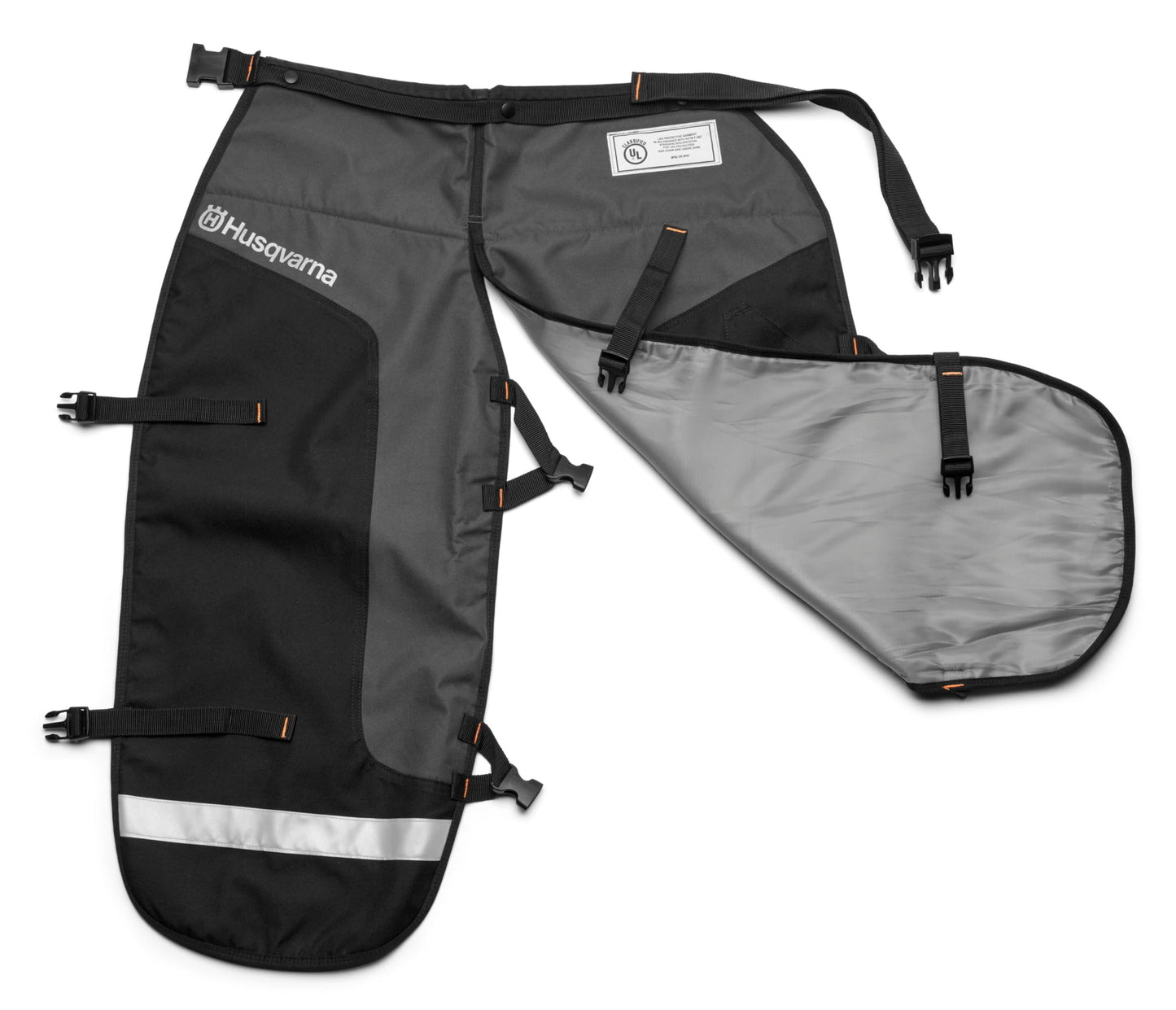 Husqvarna 587160702 Functional Apron Chainsaw Chaps 38-Inch, Chainsaw Safety Equipment with 5 Layers, Adjustable Belt and Gear Pocket, Black, Gifts for Men