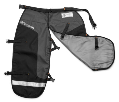 Husqvarna 587160702 Functional Apron Chainsaw Chaps 38-Inch, Chainsaw Safety Equipment with 5 Layers, Adjustable Belt and Gear Pocket, Black, Gifts for Men