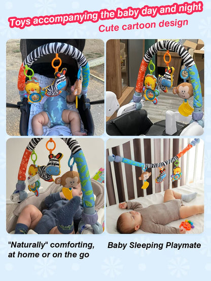 Pau1Hami1ton Baby Stroller Arch Toys, Car Seat Toys,Bouncer Toy Bar/Mobile for Bassinet,Adjustable Baby Hanging Toys Fit for Crib Bed,Stroller,Car Seat Gifts.S-19(Zebra)