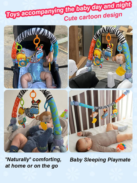 Pau1Hami1ton Baby Stroller Arch Toys, Car Seat Toys,Bouncer Toy Bar/Mobile for Bassinet,Adjustable Baby Hanging Toys Fit for Crib Bed,Stroller,Car Seat Gifts.S-19(Zebra)