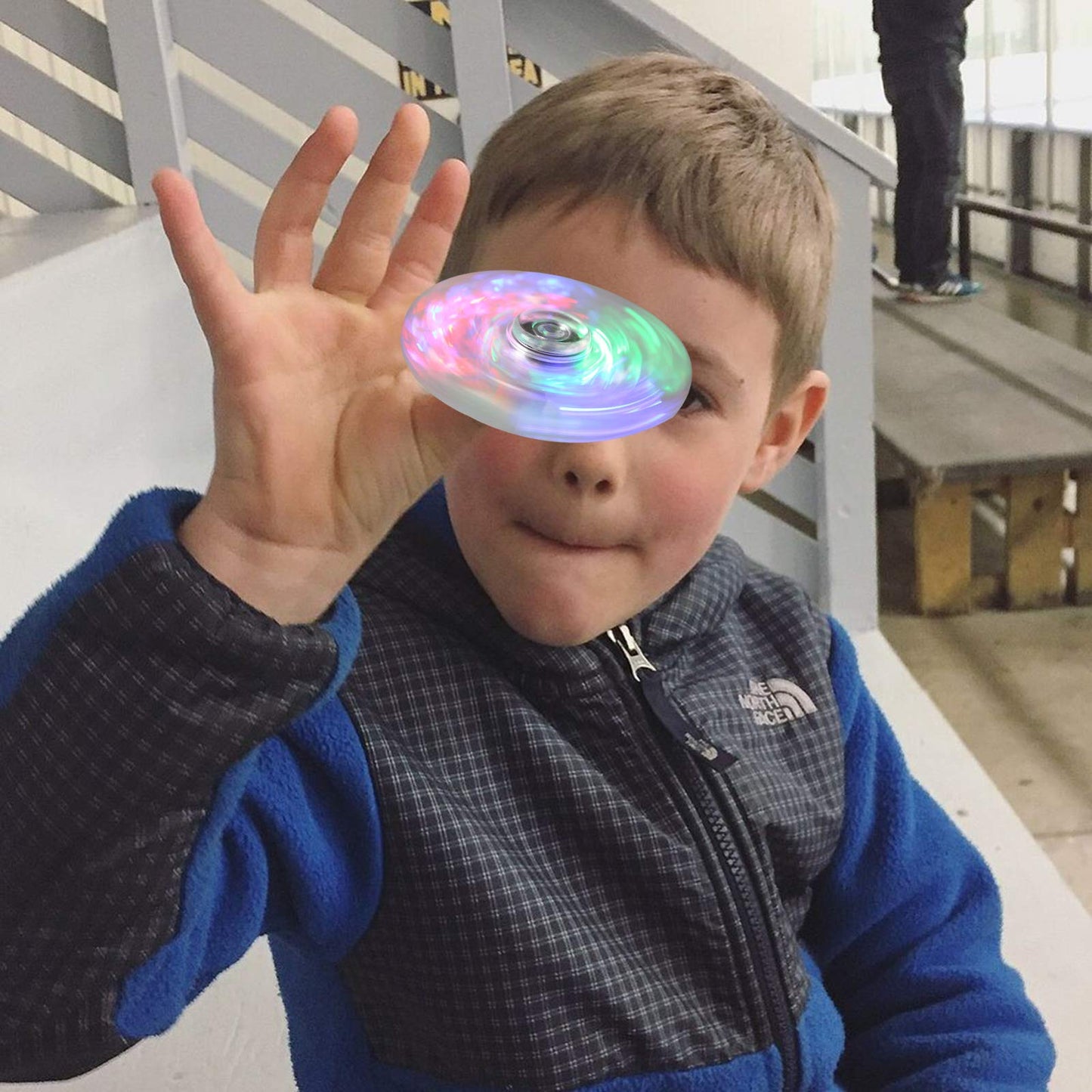 SCIONE 5 Pack Fidget Spinners Toys with LED Fidget Spinners Light up Sensory Fidget Toys for Kids,Glow in The Dark Toys-ADHD Anxiety Toys Stress Relief Return Gifts Goodie Bag Stuffers Classroom Prize