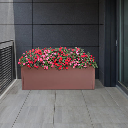 Ginelm 38”L x 15”W x 15”H Metal Long Planter Box for Outdoor Plants Large Rectangular Planter Boxs Spliced Flower Pot for Flowers Garden