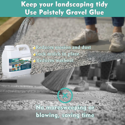 Rock Glue for Landscaping, Fast Drying Lockdown Sticky Rock Glue, Reliable and Non-Toxic Gravel Binder for Rocks, and Pea Gravel, Lasts up to 12-24 Months