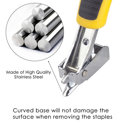 GEARLINTON Staple Remover Heavy Duty Upholstery Staple Puller Tool with Ergonomic Handle for Furniture, Carpet, Carton, Floor (2 Pack, Yellow)