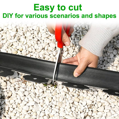 JERIA 2 Inch Tall 33 FT Garden Edging Kit with 45pcs Spikes, Plastic Edging for Landscaping