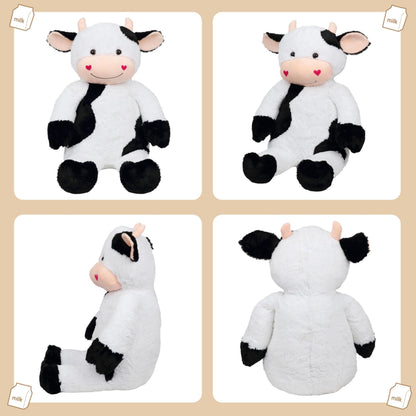 Cudhug 32" Large Cow Stuffed Animal, Giant Soft Plush Fluffy Cow Toy Birthday Holiday Party Gifts for Kids Girls Boys