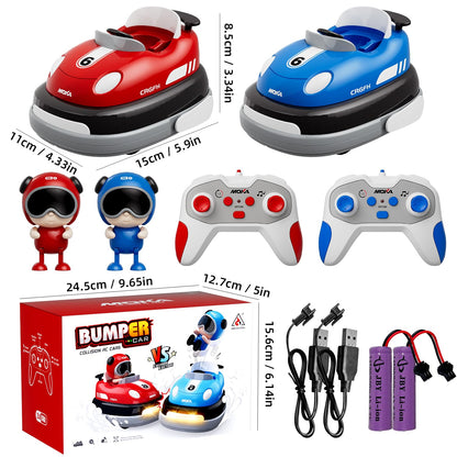 2-Player Battle 2-5 rc Car toddler Boys Children's Day Toy | Cartoon Remote Control Bumper Cars With Light & Sound – Racing Set (Drift + Collision Modes) | 360° Spinning | Rechargeable Kids’ Race Cars