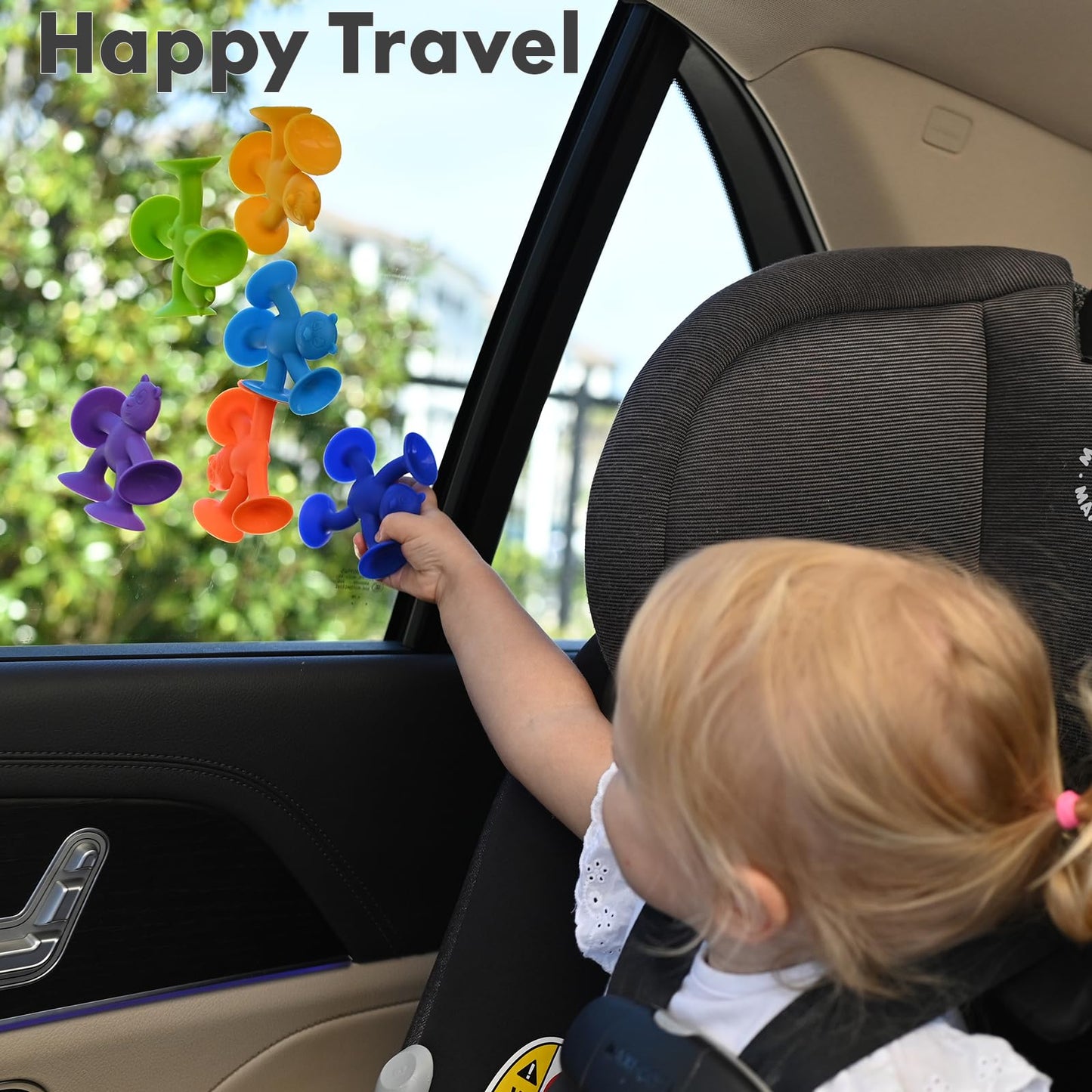 Suction Cup Toys（Pack of 12）, No Hole Baby Bath Toys Suction Toy - Connect, Build, Create - Toddler Bath Toys for Kids Ages 1-3, Silicone Sensory Fidget Toys for Baby Tray Window Travel