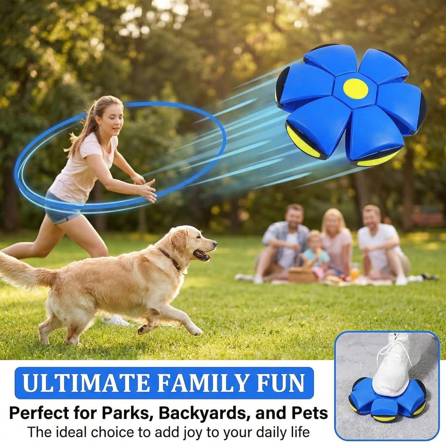 Magic Ball,Magic Meta Ball,Magic Bouncing Balls with 6 Light, Dual Form Freely Switchable,Pet Flying Saucer, Foldable,Suitable for Indoor & Outdoor Use (Red)