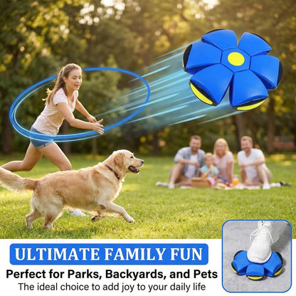 Magic Ball,Magic Meta Ball,Magic Bouncing Balls with 6 Light, Dual Form Freely Switchable,Pet Flying Saucer, Foldable,Suitable for Indoor & Outdoor Use(Blue)