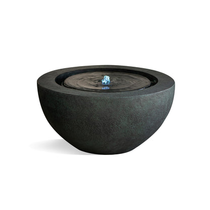 XBrand 19.8" W Round Sphere Water Fountain Indoor Outdoor with LED Light, Polyresin Bubbler Feature for Patio Garden Yard Home Décor, Dark Green