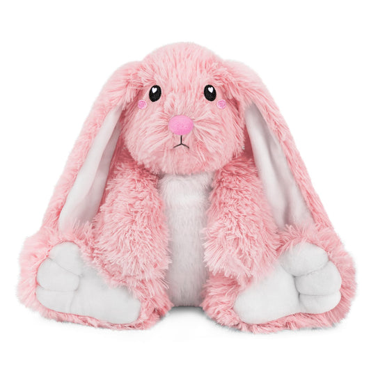 Bunny Microwavable Stuffed Animal – 1.5 lb Unscented Heating Pad Plush, Soft Cozy Bunny Toy for Relaxation and Comfort, Gift for Women, Girls, Adults & Kids by Happy Fuel, Pink