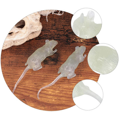 Totority Halloween Luminous Glow-in-the-Dark Mouse Toy 20Pcs Realistic Fake Mice for Halloween Party Pranks and Decorations Plastic 3.22 Inch