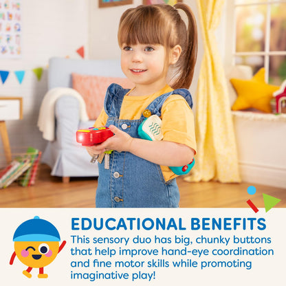 Battat – Sensory Toys – Pretend Phone & Keychain – Toddler Light – Up Toy Car Keys – 10+ Months+ - Light & Sound