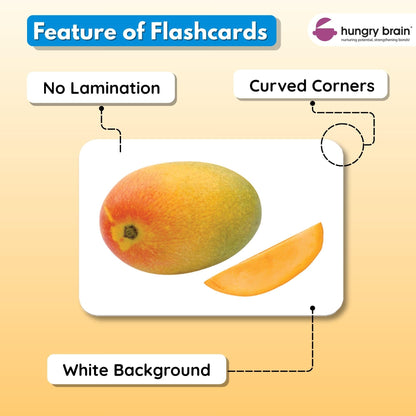 Hungry Brain Fruits Educational High Contrast Baby Flash Cards 3 Months to 6 Years | Visual Stimulation Cards | Brain Development, Montessori Early Learning for Toddlers, Infants, Preschool Kids