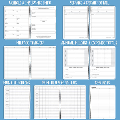 BookFactory Auto Maintenance and Vehicle Maintenance Log Book/Car Maintenance & Expense Tracker Record Book and Logbook - 5'' x 7'', 100 Pages, Wire-O (Made in USA)