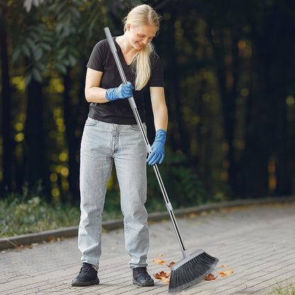 Broom, Outdoor Brooms for Sweeping Indoor, Adjustable 55" Pet Hair Removal Heavy Duty Broom for Floors Home Kitchen Garage Commercial Patio Industrial Snow (Pack of 1)