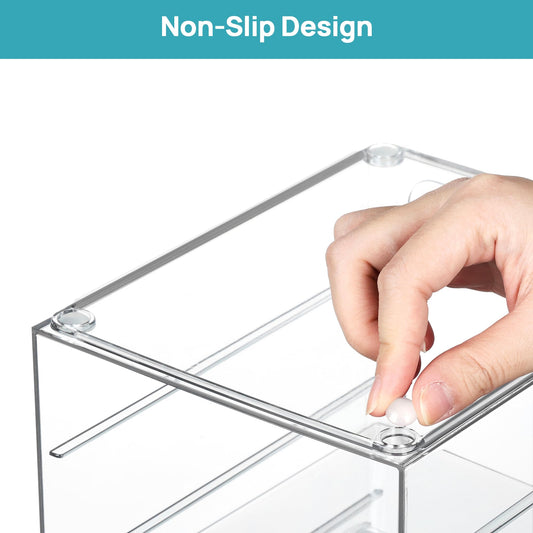 Vtopmart Acrylic Organizer with 8 Drawers, Desk Organizers and Accessories, Clear Makeup Organization, Dustproof Storage Drawers for Office Art Craft Supplies
