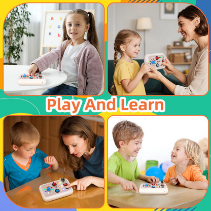 DINOTIME Busy Board, Montessori Educational Toy for 1 2 3 Years Old with LED Light, Travel Toys for 1+ Year Old Toddler Baby