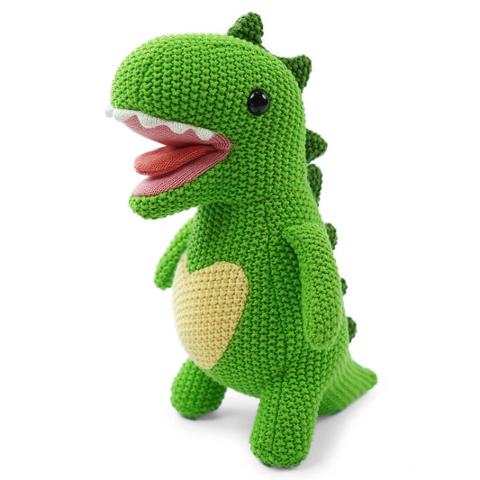 JUSTQUNSEEN Knitted Dinosaur Stuffed Animal,11 Inch Stuffed Animals Plush Dinosaur Cute Animal Dinosau rs Toy for Girl,Soft Toy Cotton Plush Knitte Stuffed Animals Birthday