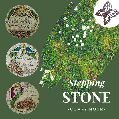 Comfy Hour 10" Frog Garden Stepping Stone, Welcome Friends Concrete Decorative Plaque, Artisan Crafted Walkway Accent for Outdoor Patio & Lawn, Green & Grey, 1 Unit