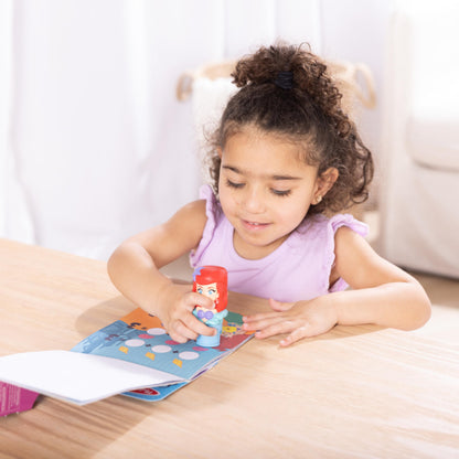 Melissa & Doug Sticker Wow!™ 24-Page Activity Pad and Sticker Stamper, 300 Stickers, Arts and Crafts Fidget Toy Collectible Character – Disney Princess Ariel - for Kids Ages 3+ - FSC Certified